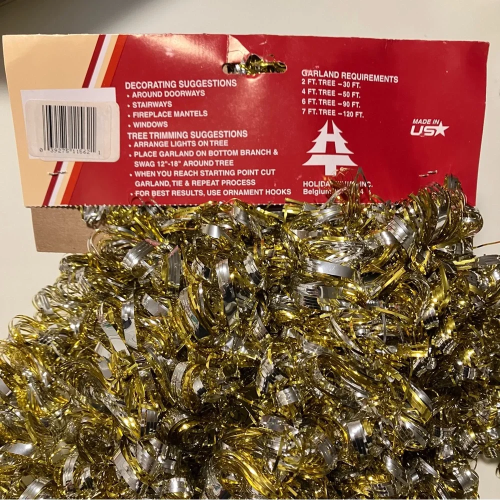 Vintage NEW Holiday Trims Angel's Hair Gold & Silver Garland